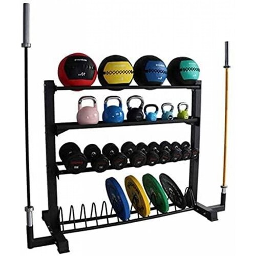 RVT Sports Rack Multifuncional Para Mancuernas Pesas Rusas Barra Gym