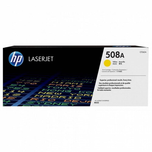 Cartucho de toner hp 508a  amarillo 5000 páginas hp laserjet enterprise m552, m553, m577