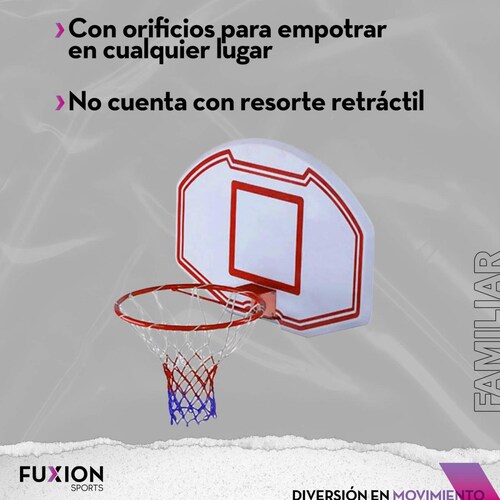 Canasta Basketball Portátil Con Aro De 43 Cm Blanco con Rojo