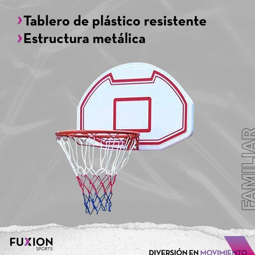Canasta Basketball Portátil Con Aro De 43 Cm Blanco con Rojo