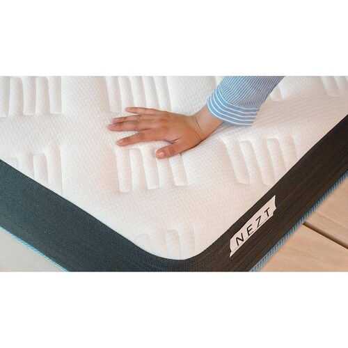 Colchón Queen Element Semi Firme Hipoalergénico| Hd Foam Blanco con Gris