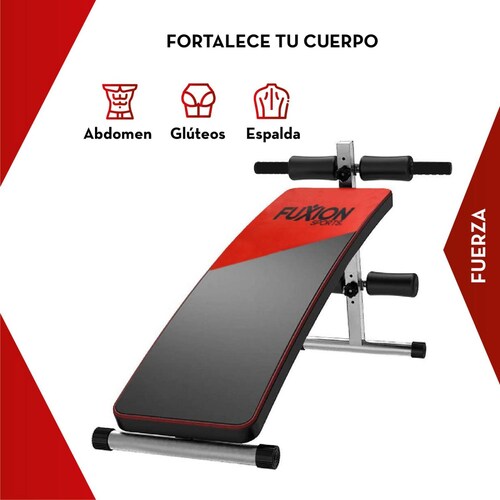Banca Para Abdominales 5 inclinaciones Negro/Rojo