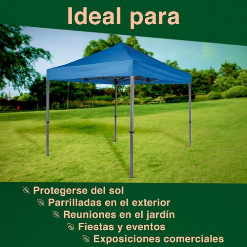 Toldo 3x3 M Plegable Impermeable Para Exterior Azul