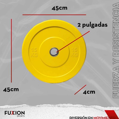 Disco Olimpico De Color Con Recubrimiento 15 Kg