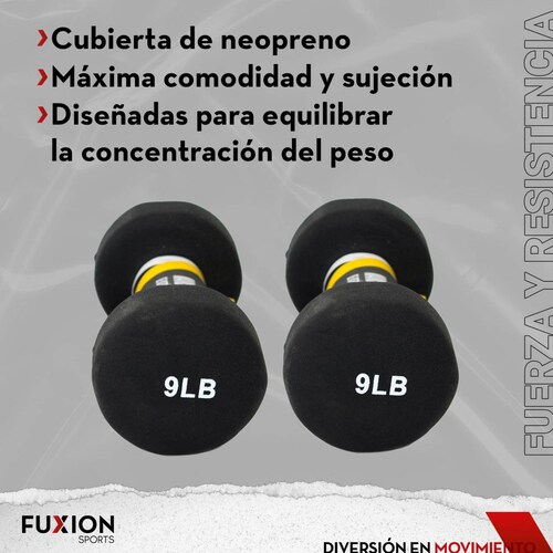2 Mancuernas Circulares De Fierro Cubierta De Neopreno 9lb Negro