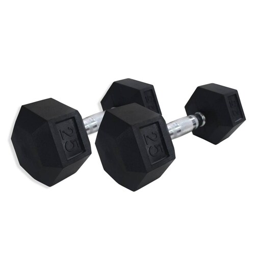 Mancuerna Hexagonal 25 libras (2 pzas) Negro