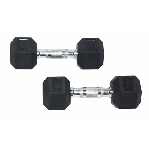 Mancuerna Hexagonal 15 libras (2 pzas) Negro