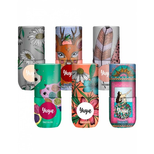 Pack 6 Esmaltes Yuya Varios Colores 8ml Cada uno-Incluye: Bonita (Vino), Serendipia (Marrón Claro), Échate Flores (Blanco), Me quiere, No me Quiere (Nude), Oink (Frambuesa Oscuro), La Sirena (Glitter multicolor)