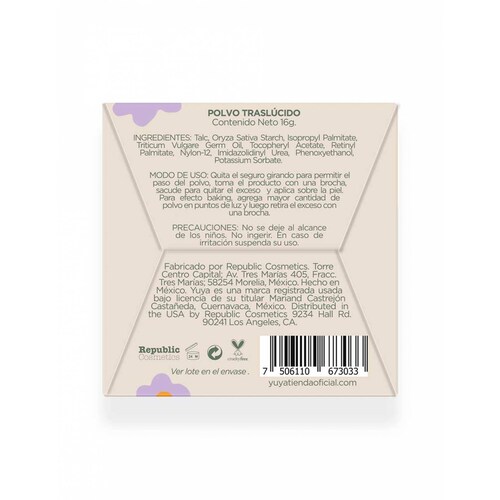 Yuya - Polvo traslúcido con ingredientes naturales 16g + Delineador Cat Eye