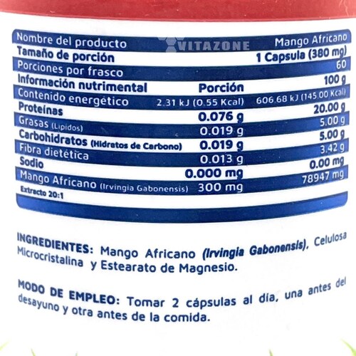 Mango Africano 60 cápsulas Vidanat 