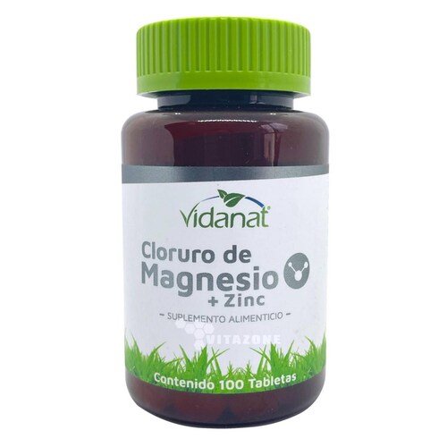 Cloruro de Magnesio Zinc 100 tabletas Vidanat 