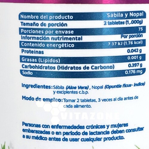 Sábila y Nopal Vidanat 150 tabletas 