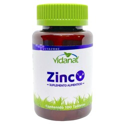 Zinc 100 Tabletas Vidanat.