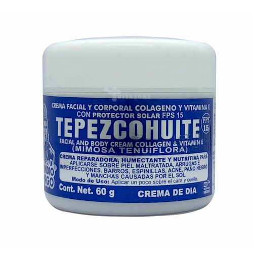 Crema de Tepezcohuite de día 60 grs con FPS15 