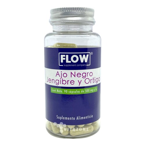 Ajo Negro Jengibre y Ortiga 90 cápsulas Flow 