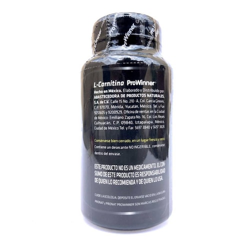 L-Carnitina 600 Mg 60 Cápsulas Prowinner. 