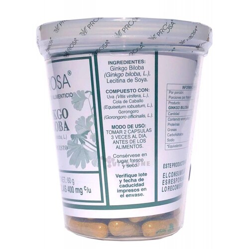 Ginkgo Biloba 150 cápsulas 400 mg Prosa 