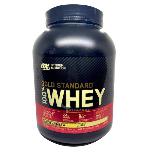 Proteína Gold Standard 100% Whey 5 Lbs Vainilla Optimum Nutrition. 