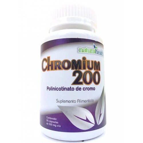 Picolinato De Cromo Chromium 200 90 Cápsulas Natural Health 