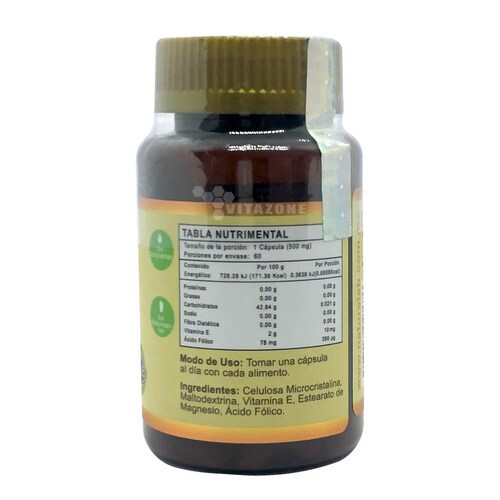 Ácido Fólico con Vitamina E 60 cápsulas de 500 mg Naturelab. 