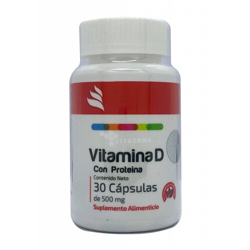 Vitamina D3 con proteína 30 cápsulas .
