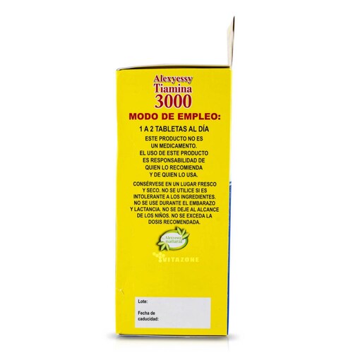 Tiamina 3000 Jalea Real Guaraná Cafeína 100 tabletas 