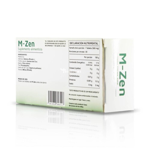 Melatonina Valeriana Azahar 30 tabletas M-Zen Ypenza 