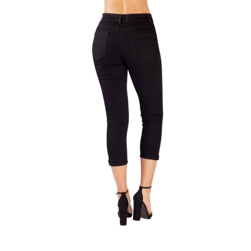 Pantalon capri de mezclilla negro 5206b 