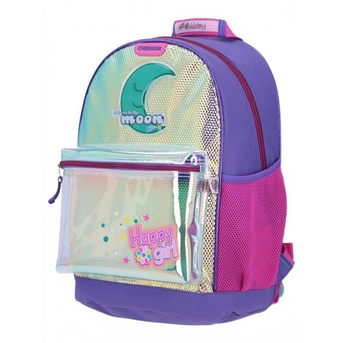 Mochila Grande Chenson The Moon Happy Girl Iridiscente 