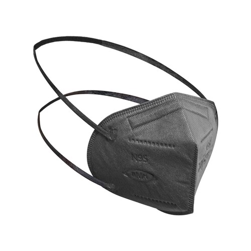 Cubrebocas KN95 / N95 Grado Médico Certificado Ajuste a la Cabeza Color Negro 100pz