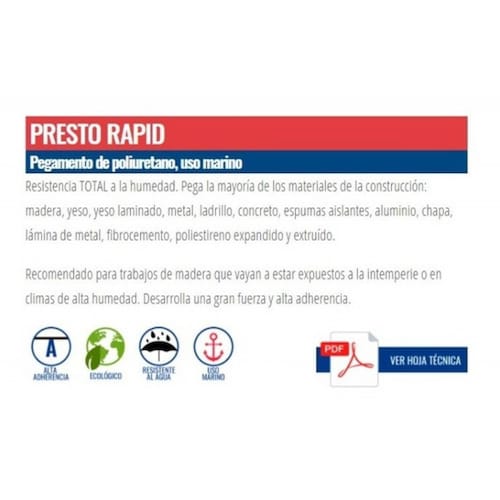 Pegamento Rapid 1 Kg Para Madera De Exterior