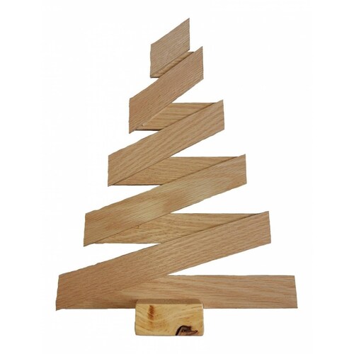 2pzas Arbol Navidad Madera Reciclada Chico 27x40cm P decorar