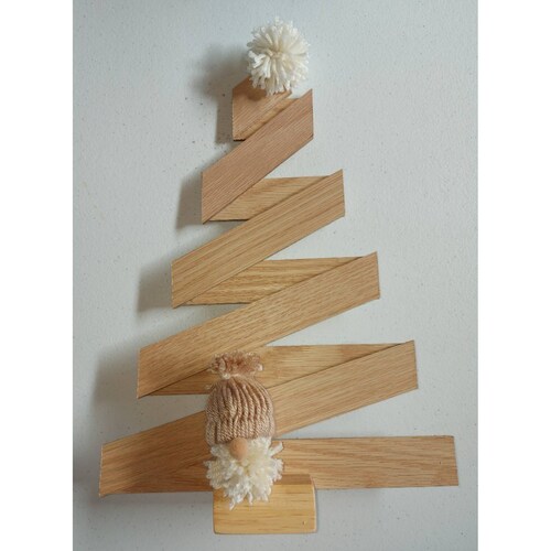 2pzas Arbol Navidad Madera Reciclada Chico 27x40cm P decorar