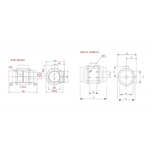 Extractores Helicocentrífugos Td160 Ventiladores En Linea