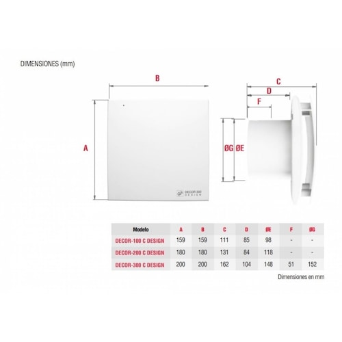 Extractor De Aire Para Baño Decor Design 200 S&p 118mm 5pLG