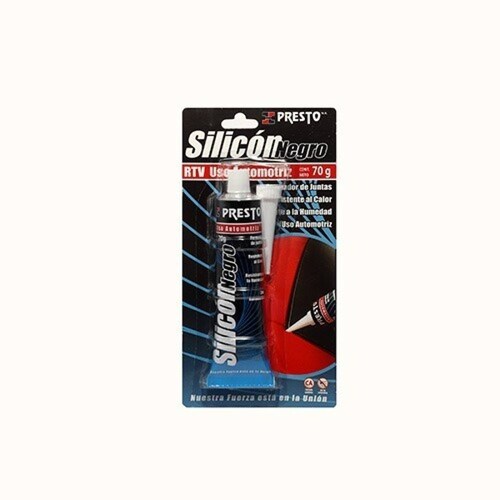 Silicon 100% Rtv Presto   Cartucho Negro 70g Alta Temp
