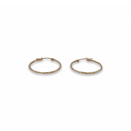 Arracadas Coquetas Espiral 2.7 cm Oro Sólido 10k 