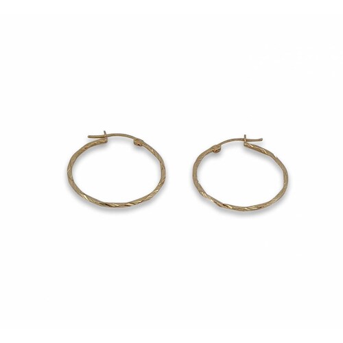 Arracadas Coquetas Espiral 2.7 cm Oro Sólido 10k 