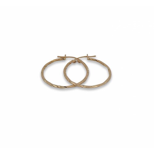 Arracadas Coquetas Espiral 2.7 cm Oro Sólido 10k 