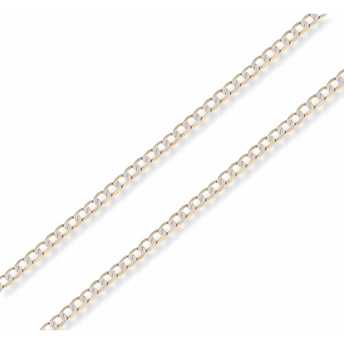 Cadena Caballero Barbada Diamantada 3mm 65 Cm Oro Sólido 14k 