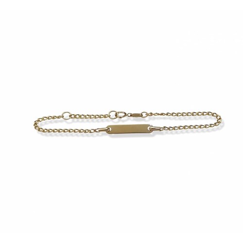 Esclava Bebe Niños Barbada 15.5 cm - 13.5 Oro Sólido 14k 