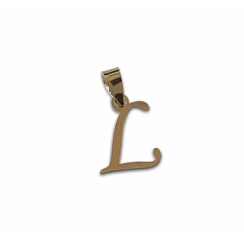 Dije Letra L Chica Cursiva Oro Sólido 10k 