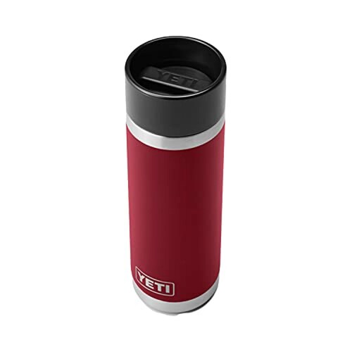 YETI 100% ORIGINAL Botella de 18 Oz acero inoxidable aislada al vacío con tapa de chupito caliente Harvest Red