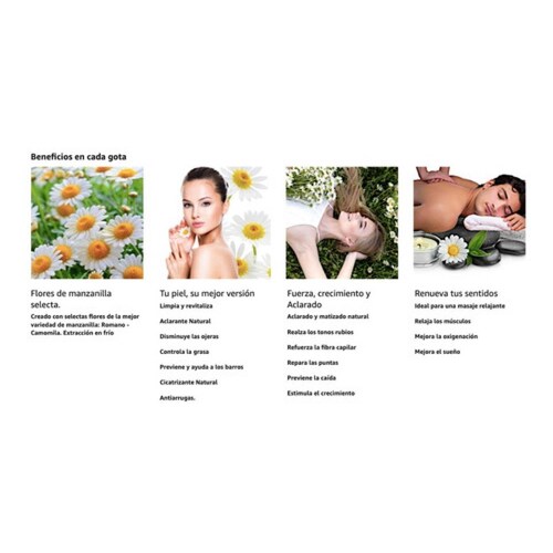 Aceite De Manzanilla Orgánico Aclarante Piel Cabello 250 Ml