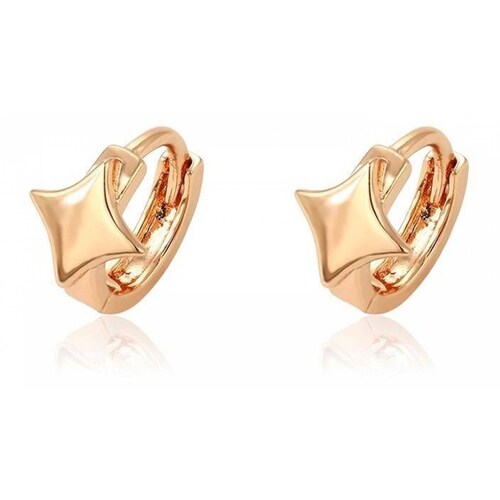 CRISTAL AMOR - Arracadas Huggies Estrella Para Niña Oro 14k Laminado 