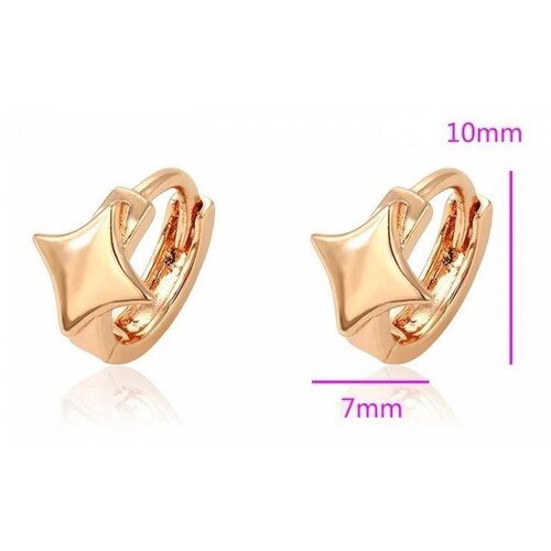 CRISTAL AMOR - Arracadas Huggies Estrella Para Niña Oro 14k Laminado 
