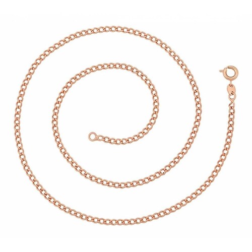 CRISTAL AMOR - Cadena Tejido Ingles Dama 45 Cm 2.5 Mm Oro 14k Laminado 