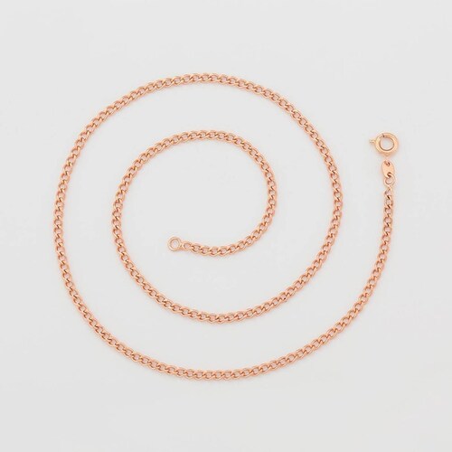 CRISTAL AMOR - Cadena Tejido Ingles Dama 45 Cm 2.5 Mm Oro 14k Laminado 