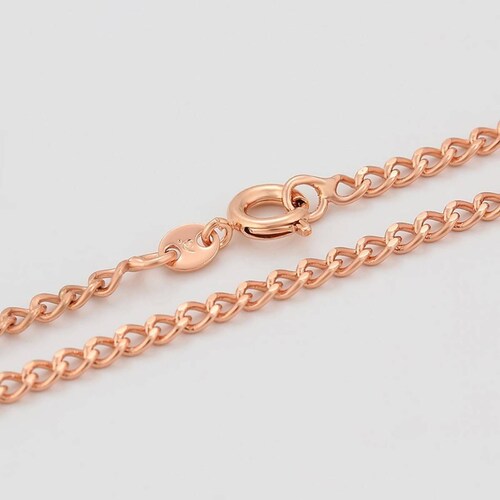 CRISTAL AMOR - Cadena Tejido Ingles Dama 45 Cm 2.5 Mm Oro 14k Laminado 