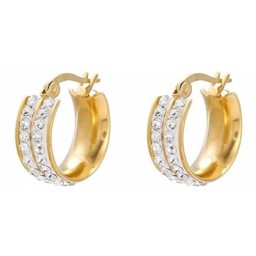 CRISTAL AMOR - Bellas Arracadas De Oro 24k Laminado Cristales Tornasol .